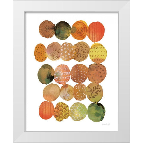 Fall Circle Stories II White Modern Wood Framed Art Print by Nai, Danhui