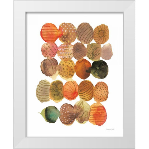 Fall Circle Stories III White Modern Wood Framed Art Print by Nai, Danhui