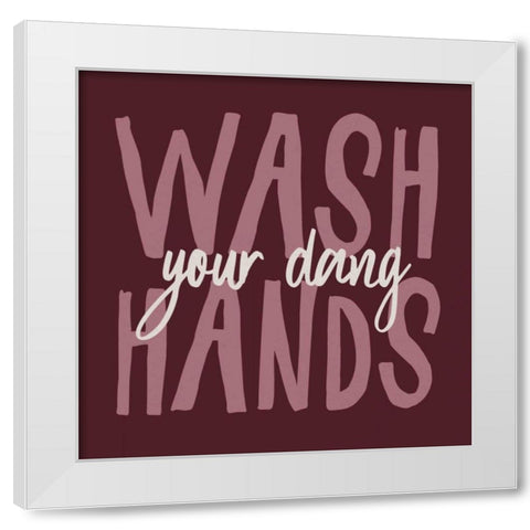 Bathroom Advice I Purple White Modern Wood Framed Art Print by Wild Apple Portfolio