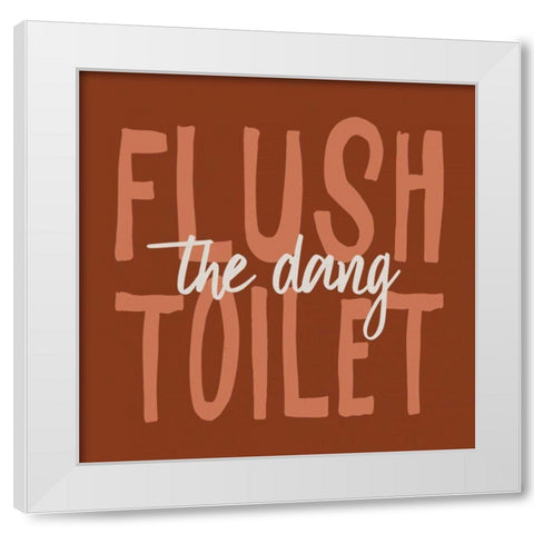 Bathroom Advice III Brown White Modern Wood Framed Art Print by Wild Apple Portfolio