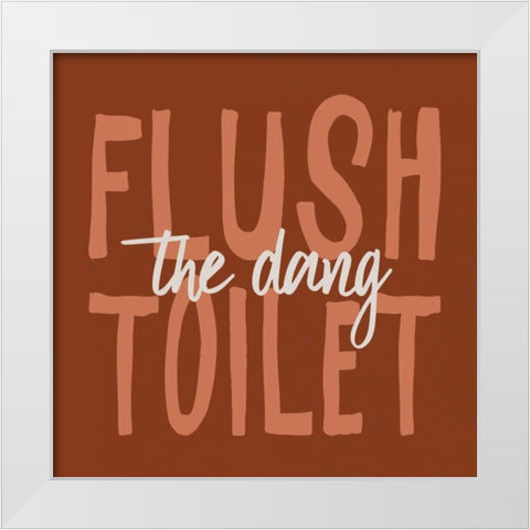 Bathroom Advice III Brown White Modern Wood Framed Art Print by Wild Apple Portfolio