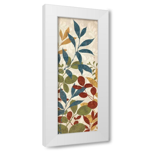 Leaves of Color II White Modern Wood Framed Art Print by Wild Apple Portfolio