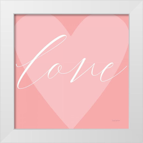 Love Heart White Modern Wood Framed Art Print by Charro, Mercedes Lopez