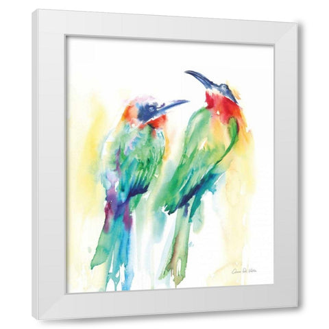 Tropical Birds White Modern Wood Framed Art Print by Valle, Aimee Del