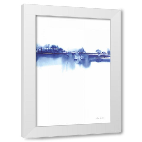 Blue Horizon I White Modern Wood Framed Art Print by Valle, Aimee Del
