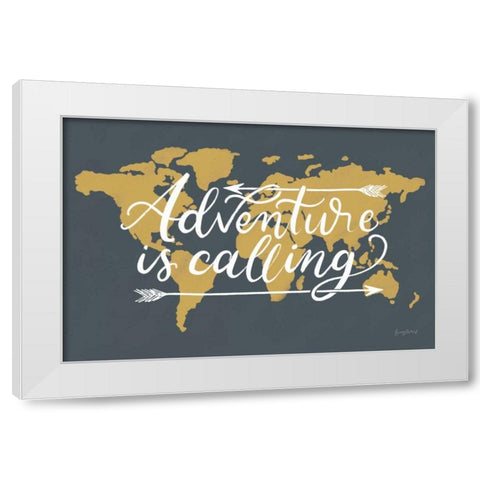 Mapped Out I White Modern Wood Framed Art Print by Thorns, Becky