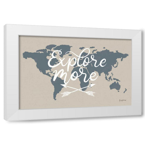 Mapped Out II White Modern Wood Framed Art Print by Thorns, Becky