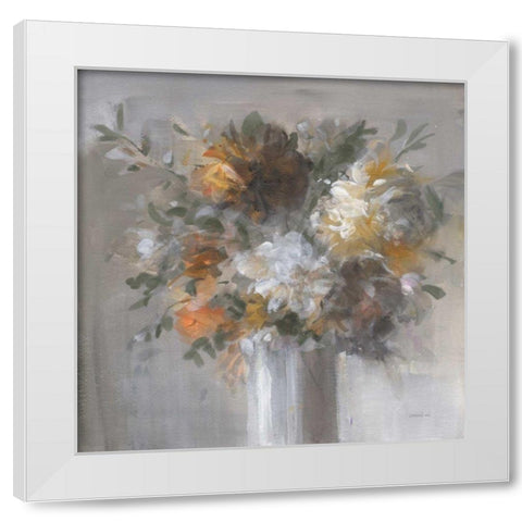 Weekend Bouquet with Green White Modern Wood Framed Art Print by Nai, Danhui