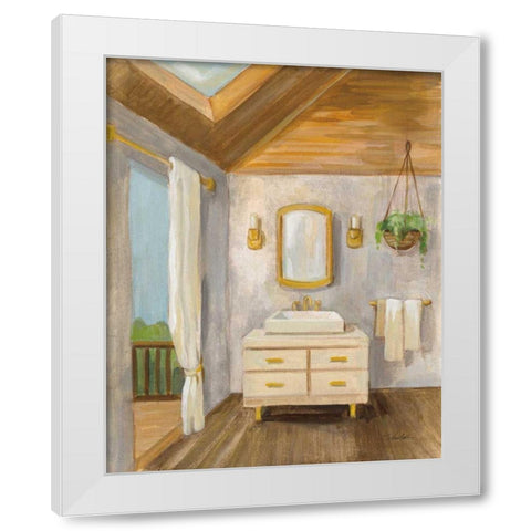 Attic Bathroom I White Modern Wood Framed Art Print by Vassileva, Silvia