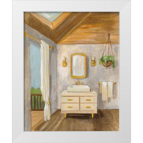 Attic Bathroom I White Modern Wood Framed Art Print by Vassileva, Silvia