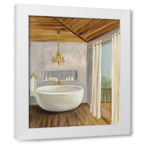 Attic Bathroom II White Modern Wood Framed Art Print by Vassileva, Silvia