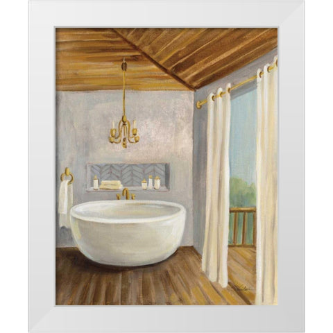 Attic Bathroom II White Modern Wood Framed Art Print by Vassileva, Silvia