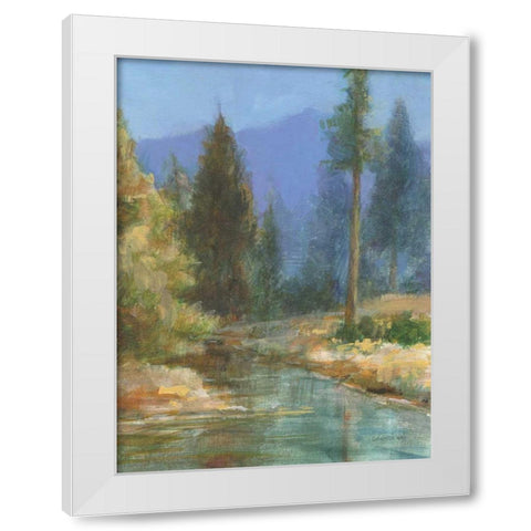 Western Pines White Modern Wood Framed Art Print by Nai, Danhui