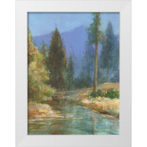 Western Pines White Modern Wood Framed Art Print by Nai, Danhui