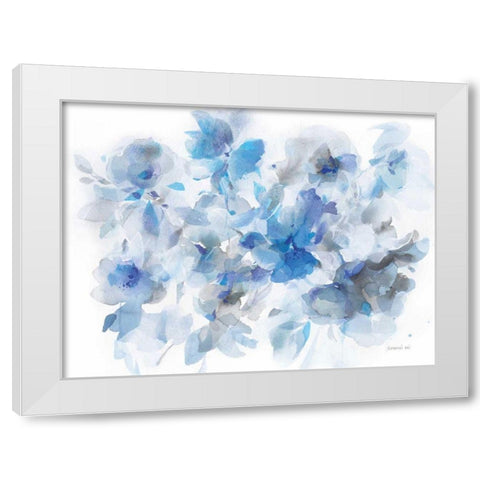 Floral Abstraction White Modern Wood Framed Art Print by Nai, Danhui