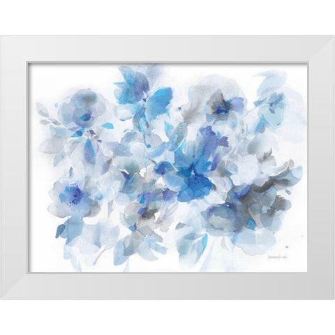 Floral Abstraction White Modern Wood Framed Art Print by Nai, Danhui