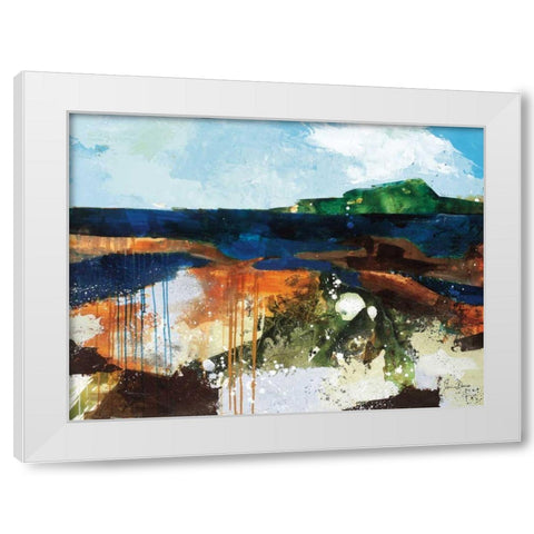 Riverport View White Modern Wood Framed Art Print by Davies, Jane