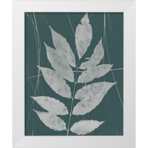 Enchanted Fall Cyanotype IX White Modern Wood Framed Art Print by Green, Nancy