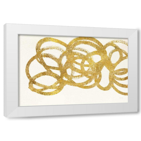 Swirling Element I Crop I Gold White Modern Wood Framed Art Print by Novak, Shirley