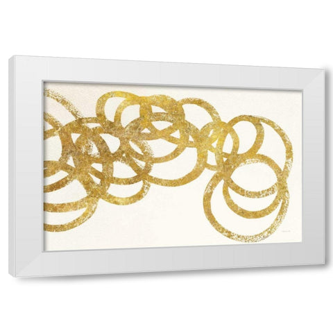 Swirling Element I Crop II Gold White Modern Wood Framed Art Print by Novak, Shirley