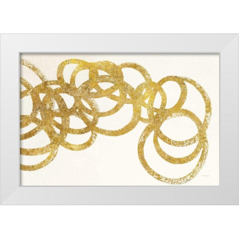 Swirling Element I Crop II Gold White Modern Wood Framed Art Print by Novak, Shirley