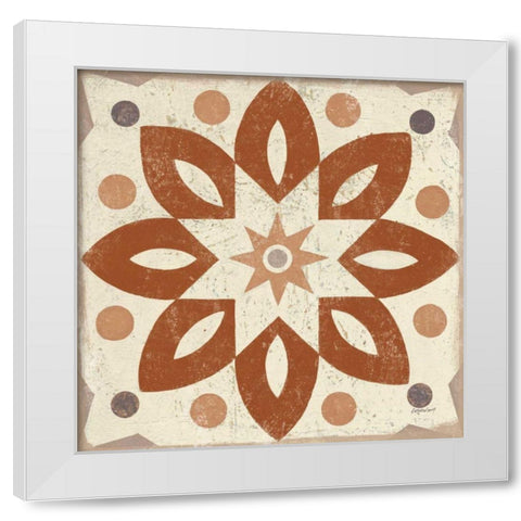 Terracotta Tile I White Modern Wood Framed Art Print by Lovell, Kathrine