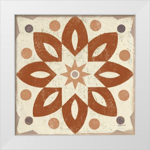 Terracotta Tile I White Modern Wood Framed Art Print by Lovell, Kathrine
