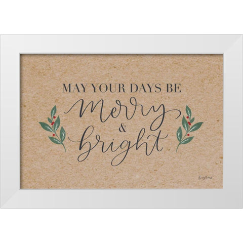 Neutral Christmas I White Modern Wood Framed Art Print by Thorns, Becky