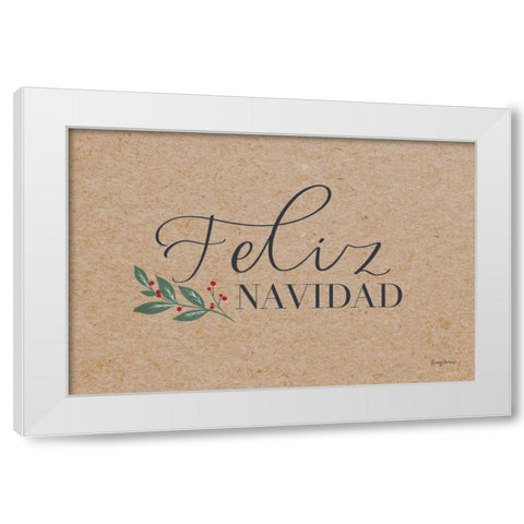 Neutral Christmas II White Modern Wood Framed Art Print by Thorns, Becky