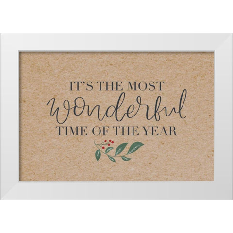 Neutral Christmas IV White Modern Wood Framed Art Print by Thorns, Becky