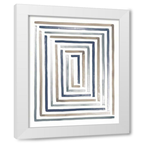 Desert Sunset II Blue White Modern Wood Framed Art Print by Marshall, Laura