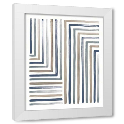 Desert Sunset III Blue White Modern Wood Framed Art Print by Marshall, Laura