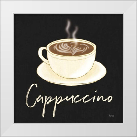 Fresh Coffee Cappucino White Modern Wood Framed Art Print by Charron, Veronique