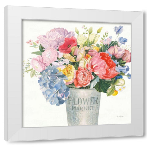 Boho Bouquet XVII White Modern Wood Framed Art Print by Wiens, James