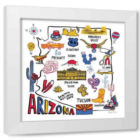 Arizona White Modern Wood Framed Art Print by Zaman, Farida