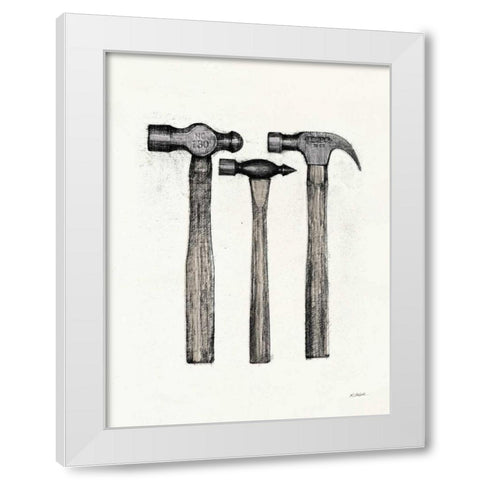 Hammers with Color Crop White Modern Wood Framed Art Print by Schick, Mike