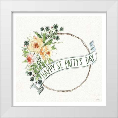 Happy St.Pattys Day I White Modern Wood Framed Art Print by Tavoletti, Anne