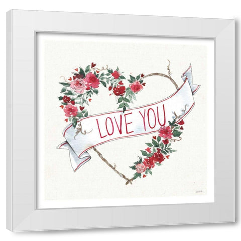 Love You I White Modern Wood Framed Art Print by Tavoletti, Anne