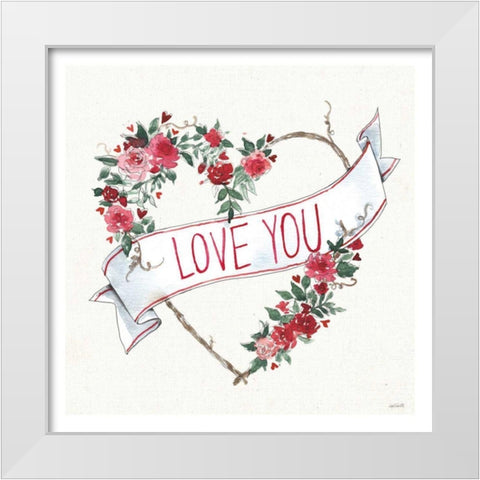 Love You I White Modern Wood Framed Art Print by Tavoletti, Anne