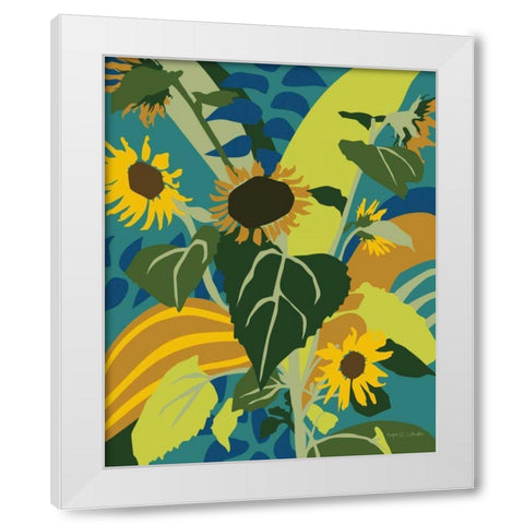 Sunflowers White Modern Wood Framed Art Print by Gallagher, Megan