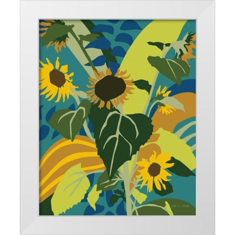 Sunflowers White Modern Wood Framed Art Print by Gallagher, Megan