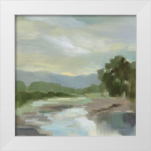 Sage Lake White Modern Wood Framed Art Print by Vassileva, Silvia