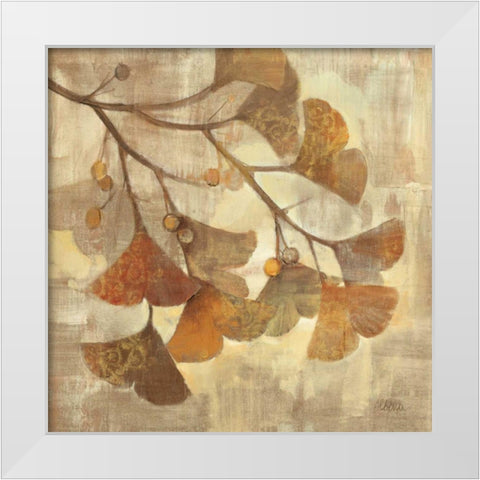 Ginkgo White Modern Wood Framed Art Print by Hristova, Albena