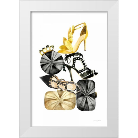 Glitz and Glam II White Modern Wood Framed Art Print by Charro, Mercedes Lopez