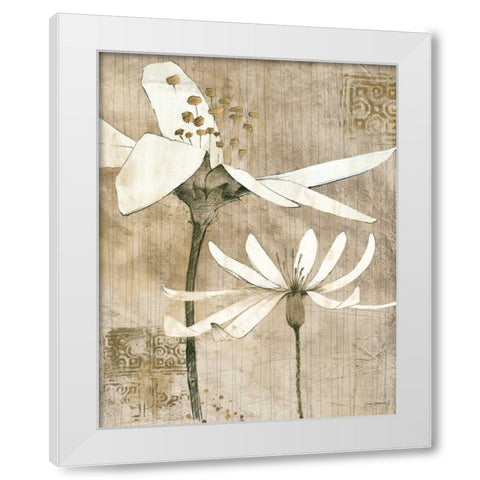 Pencil Florals II White Modern Wood Framed Art Print by Tillmon, Avery