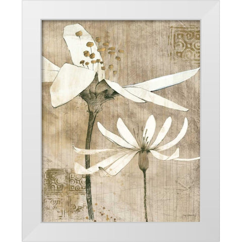 Pencil Florals II White Modern Wood Framed Art Print by Tillmon, Avery