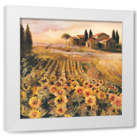 Sunflowers in Italy White Modern Wood Framed Art Print by Hageman, Marilyn