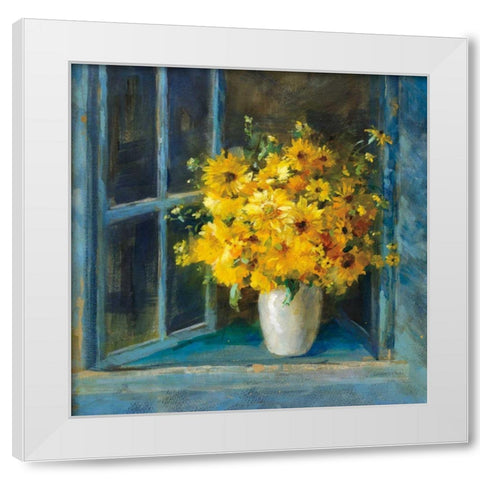 Sunny Windowsill White Modern Wood Framed Art Print by Nai, Danhui