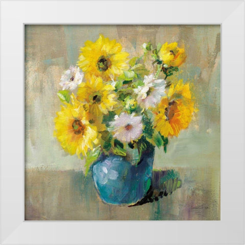 Sunflower Still Life I White Modern Wood Framed Art Print by Nai, Danhui