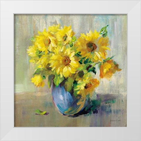 Sunflower Still Life II White Modern Wood Framed Art Print by Nai, Danhui